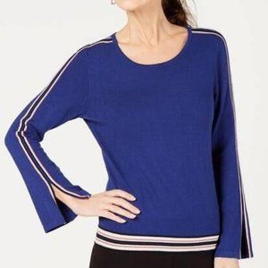 Alfani Blue Varsity Stripe Sweatshirt XXL